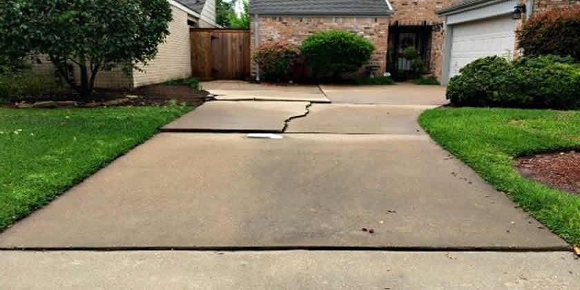 uneven driveway