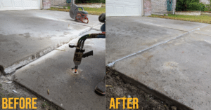 leveling driveway before and after