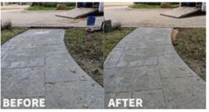 walk leveled before and after