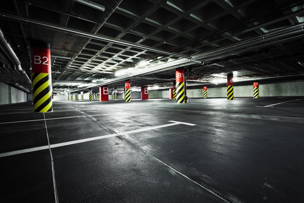 parking garage at night