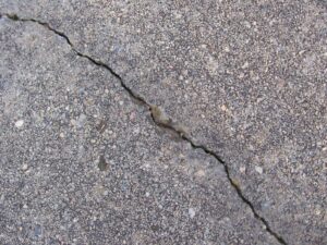 Even crack with spray foam concrete repair