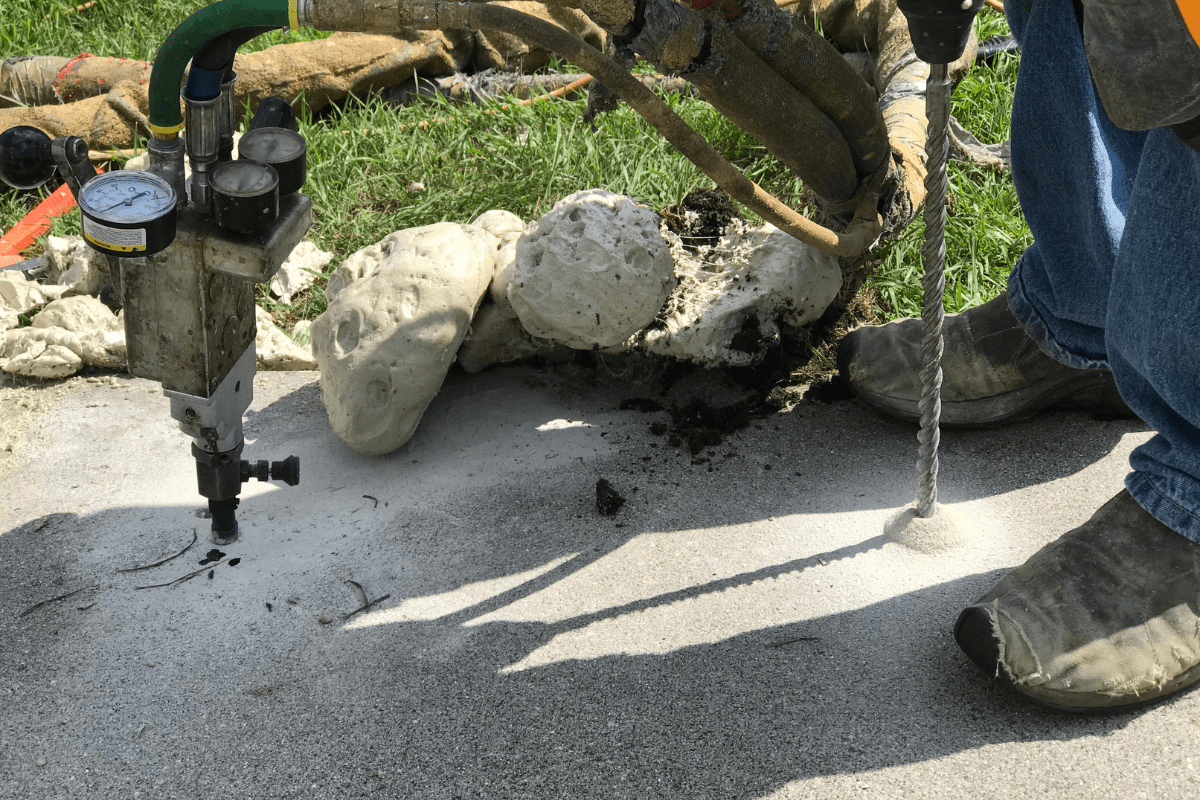 drilling holes in concrete