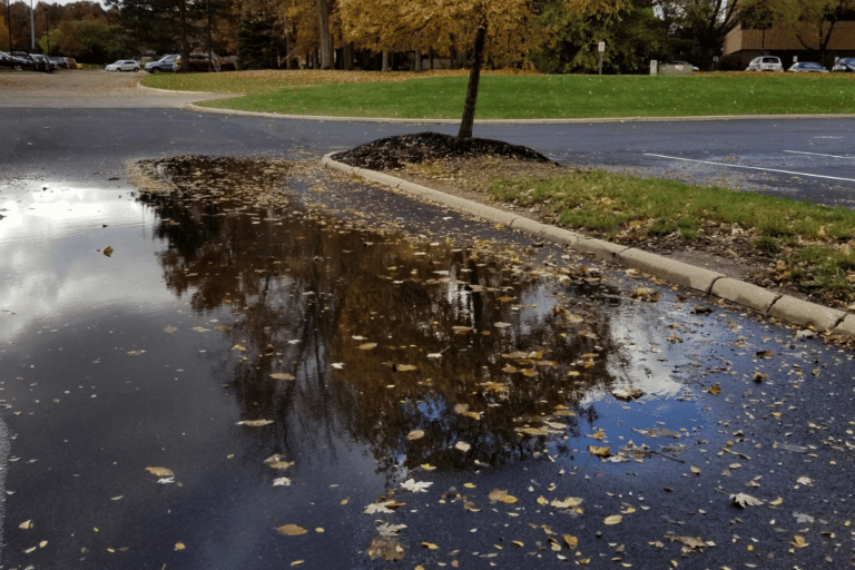 parking lot water puddle reflection