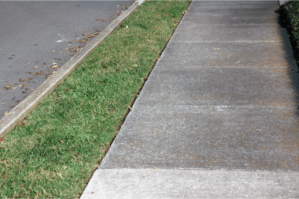 level concrete sidewalk