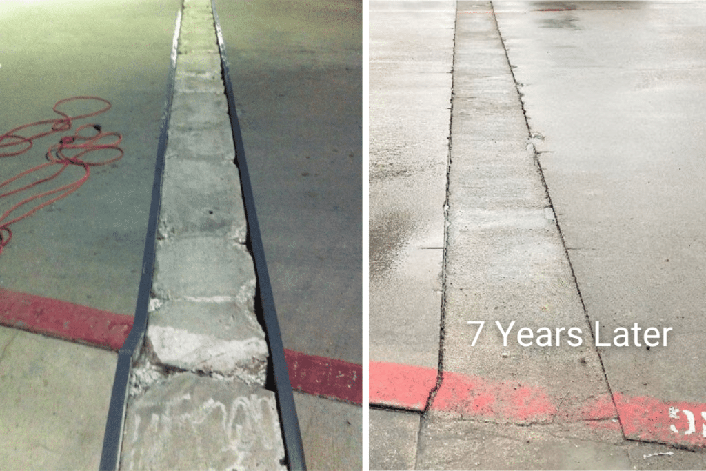 Parking Structure Concrete Repairs with FlexKrete - Concrete Damage Repair Dallas - Concrete Repair Contractor Dallas Fort Worth