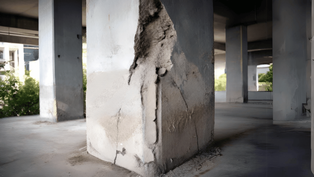 Parking Structure Concrete Repairs with FlexKrete - Concrete Damage Repair Dallas - Concrete Repair Contractor Dallas Fort Worth