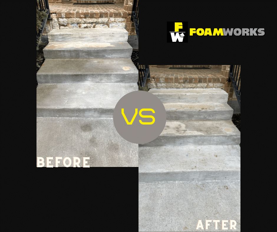 Concrete Stairway Repair Dallas - Concrete Step Repair Dallas - Lift Concrete Stairs - Raise Concrete Stairs - Level Concrete Stairs Dallas