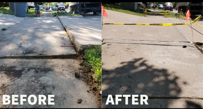 Driveway Concrete Raising Dallas - Driveway Concrete Settlement Repair Dallas - Sunken Driveway Repair Dallas