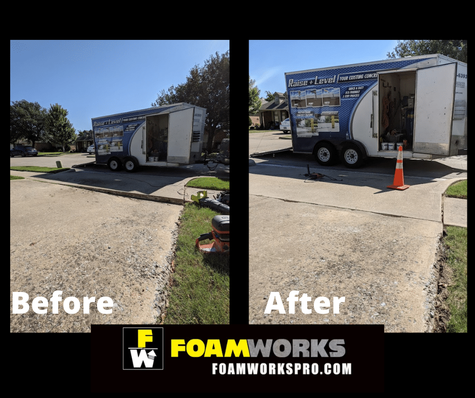 FoamWorks Concrete Raising - Concrete Leveling Dallas Fort Worth - Concrete Lifting Dallas Fort Worth